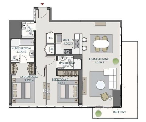 Апартаменты Wasl 1 Park Gate Residences - 22