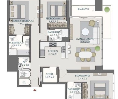 Апартаменты Wasl 1 Park Gate Residences - 24