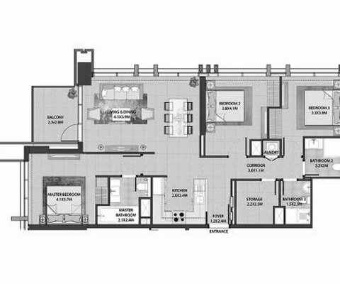 Квартира 3 спальни в BURJ ROYALE, Downtown Dubai - 5